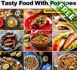 高清美食图片：Tasty Food with Potatoes